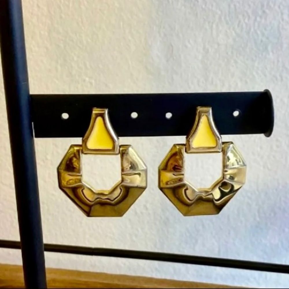 Retro Enamel Door Knocker Earrings‎